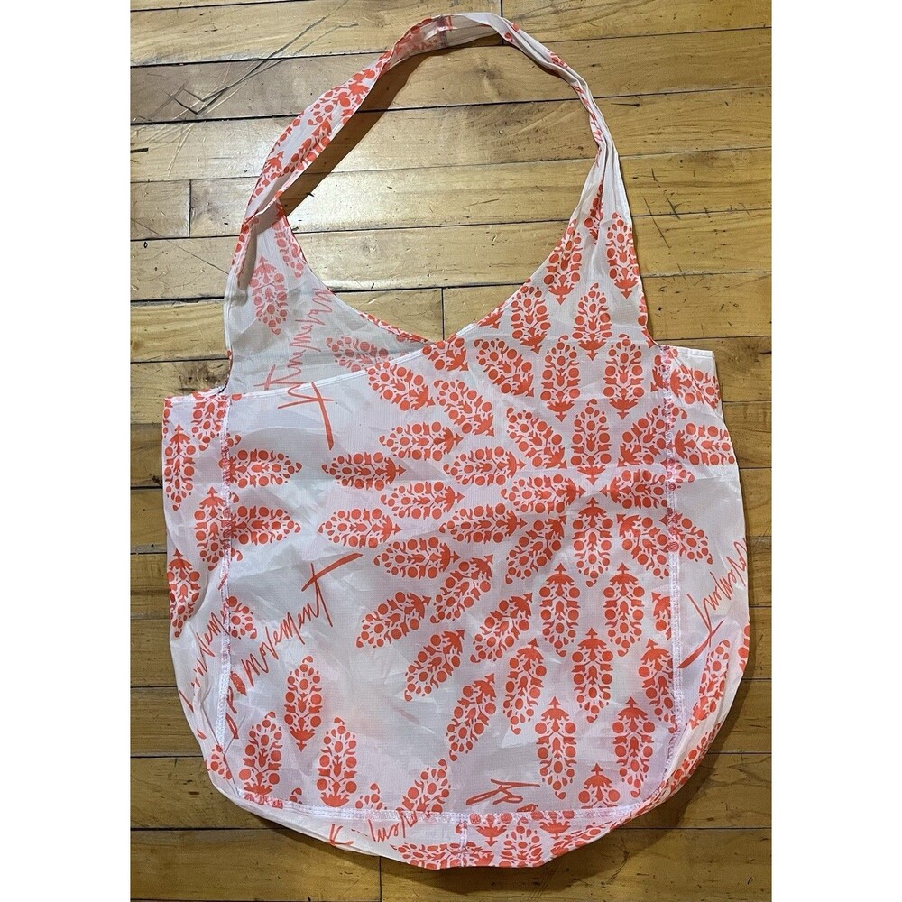 Free People Reusable Shopping Bag Tote Crossbody XL Coral White